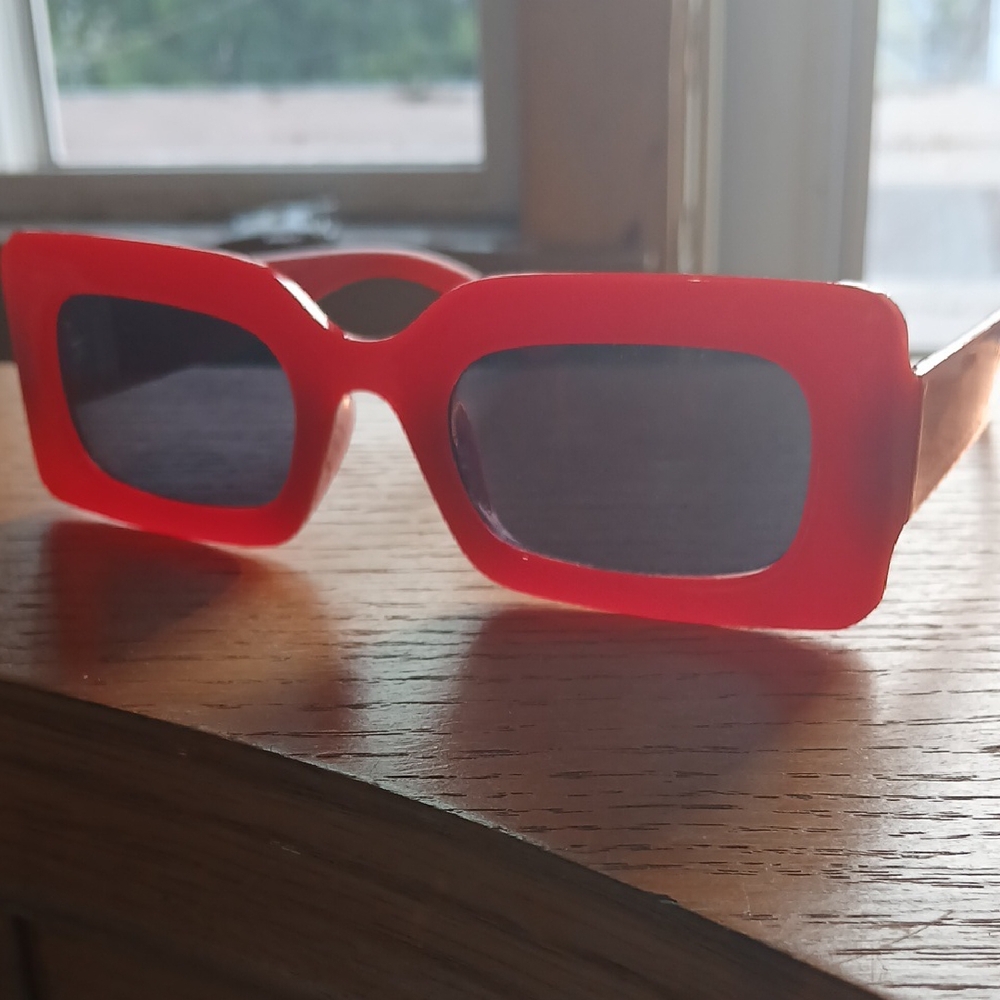 Vibrant Red Square Sunglasses